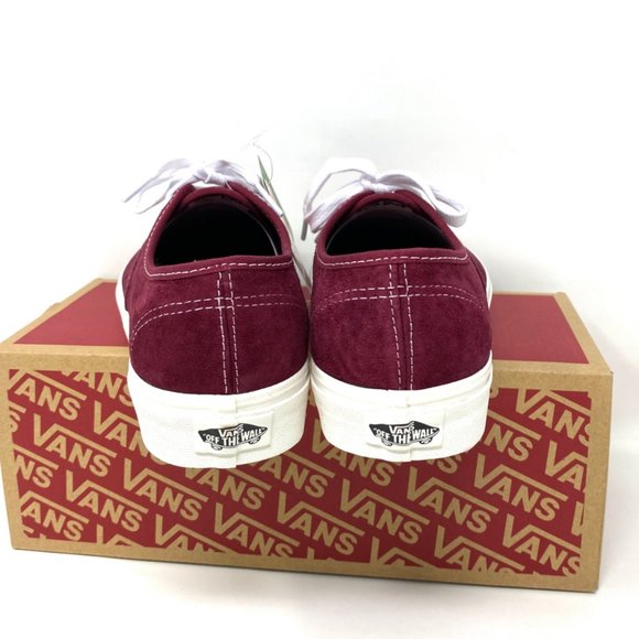 VANS Womens Size VN0A5HZS9G8 Authentic Pig Suede Pomegranate Red Low Top Sneaker - Picture 6 of 10
